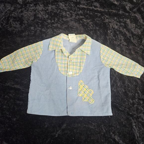 VTG Boys Chicken Embroidered Applique Overalls with ABC Jacket, size 3 months - Picture 9 of 13